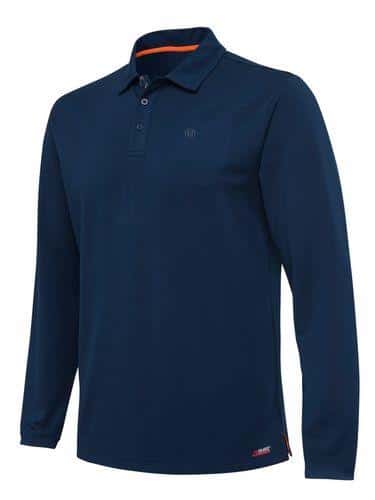 Tech Corporate Polo LS Blue Total Eclipse 2XL