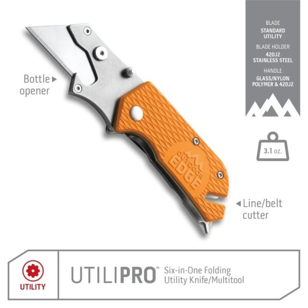 UTILPRO Folding Utility Knife & Multi Tool Orange