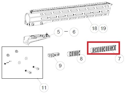 M-LOK Picatinny Accessory Rail L (11 slots)