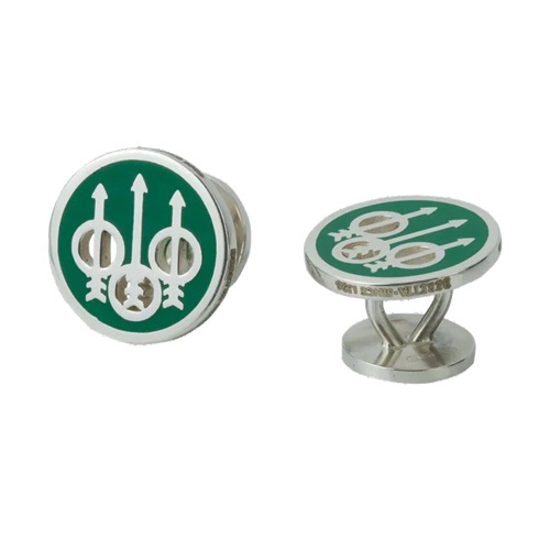 BERETTA Cufflinks Green & Silver